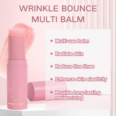 Evolvique Wrinkle Bounce texture-application shows creamy balm gliding on skin.
