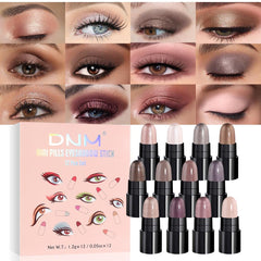 evpct 12Pcs Capsule Cream Eye Shadow Sticks packaging, premium gift-ready kit