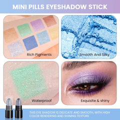 evpct 12Pcs Capsule Cream Eye Shadow Sticks swatch smoky-gray shows rich pigment and blendability