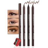 evpct 3Pcs dark brown eyeliner pencils swatches showing smooth color and longevity