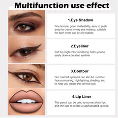 evpct 3Pcs glitter finish eyeliner pencils for sparkling party looks