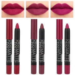 evpct 3Pcs matte lip sticks set in elegant packaging for versatile daily looks