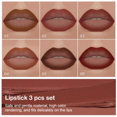 evpct 6 shade gradient matte lipstick swatches highlighting ombre possibilities and long wear