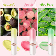 evpct avocado tinted lip balm tube highlighting nourishing notes for smooth lips.
