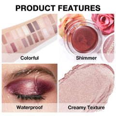 evpct blendable matte and shimmer shadows create versatile eye looks.