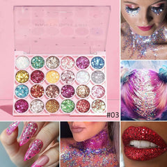 evpct body art glitter eyeshadow use on body, nails, and hair art