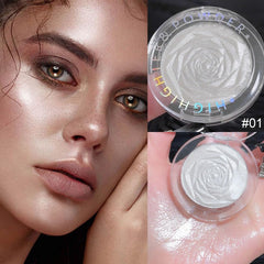 evpct cheekbone-eyelid-browbone highlighter enhances contours with soft, luminous shimmer.