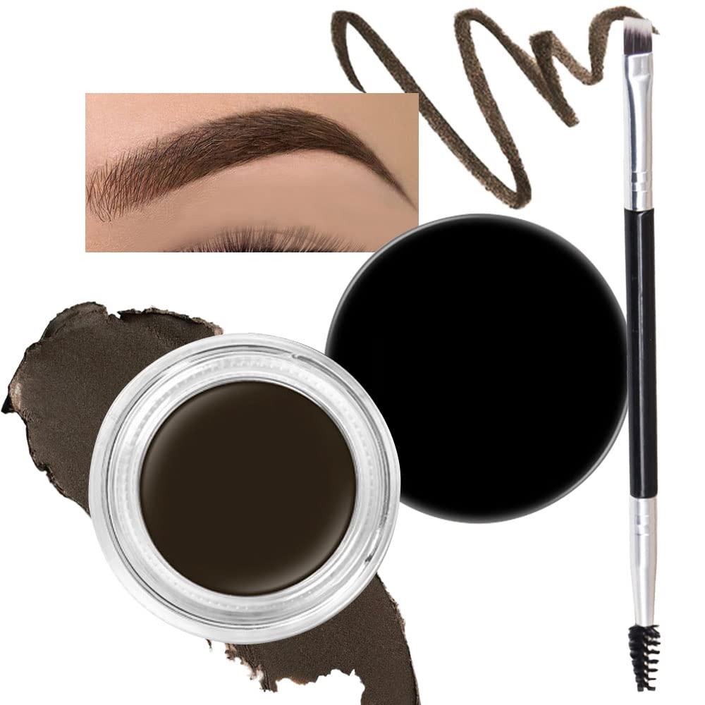 evpct Ebony Brow Pomade Kit with dual-ended brush for natural, long-lasting brow definition.