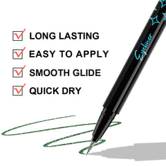 evpct emerald glitter eyeliner packaging shown as compact and gift-ready design