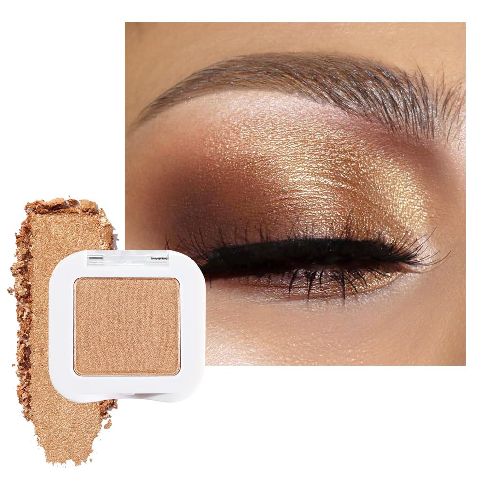 evpct Gold Eye Shadow Palette closeup with rich pigment for radiant lids.