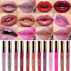 evpct Hot Pink Glitter Lipgloss delivering bold sparkle and shine.