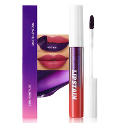evpct Mauve Red Peel Off Lip Stain Tint packaging shows travel friendly box and label