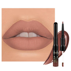 evpct lip liner and lipstick set packaging shows nude tones for versatile looks.