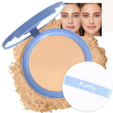 evpct Oil Control pressed powder compact front view shows a matte finish for all-day wear