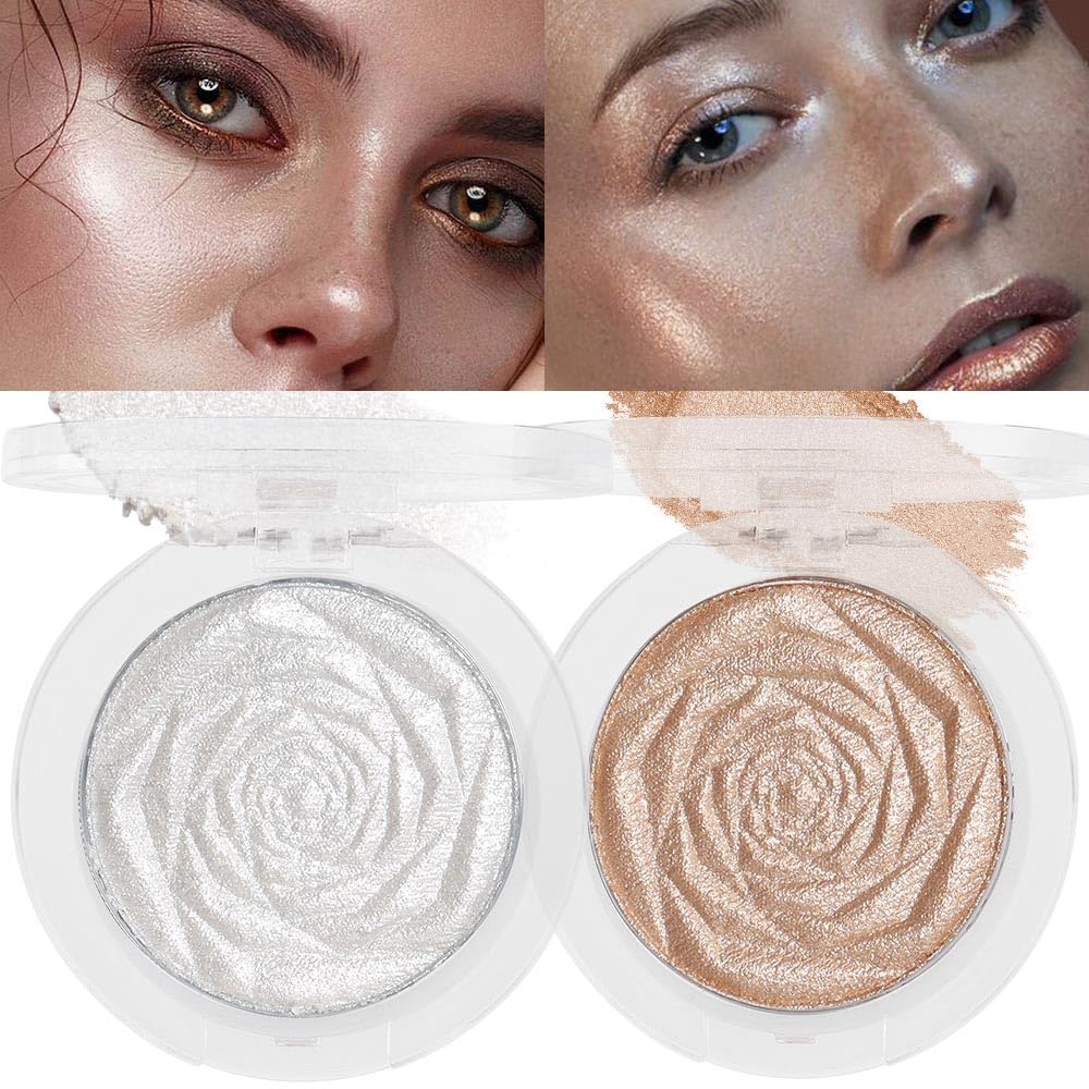 evpct Pearl White Champagne Gold highlighter palette cover showcasing elegant packaging for gifting.
