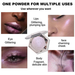 evpct Pink Mermaid highlighter on cheek for vivid lift and glow