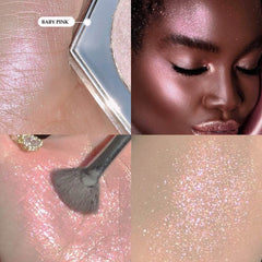 evpct Pink Mermaid Highlighter compact open reveals iridescent pearls for glow