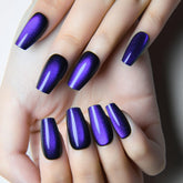 evpct Royal Blue Cat Eye nails in coffin shape for secure daily wear