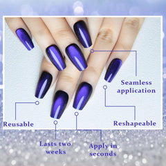 evpct Royal Blue metallic nails with party-ready shine for at-home styling