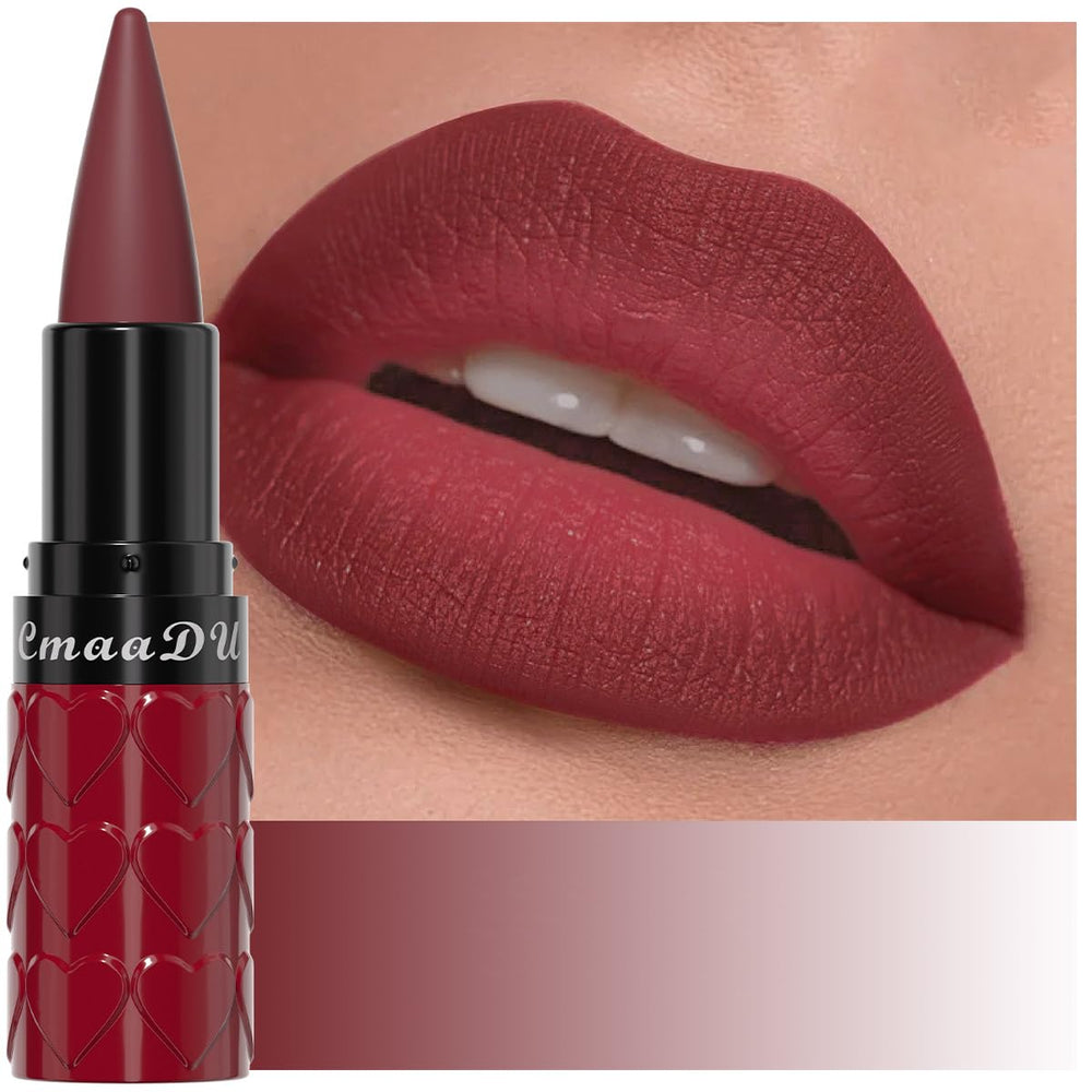 evpct Ruby Red Gradient Lipstick with precise tip for defined lips and long lasting color.