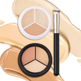 evpct tri-color concealer palette compact with six shades for dark circles and dullness