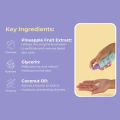 Evre Oh So Extra Pineapple enzymes closeup suggesting brightening routine.