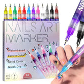 EVSISOK 12-color nail art pens set for vibrant DIY designs