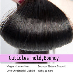 EWOSS 22 inch straight bundles close-up showing silky weft and texture