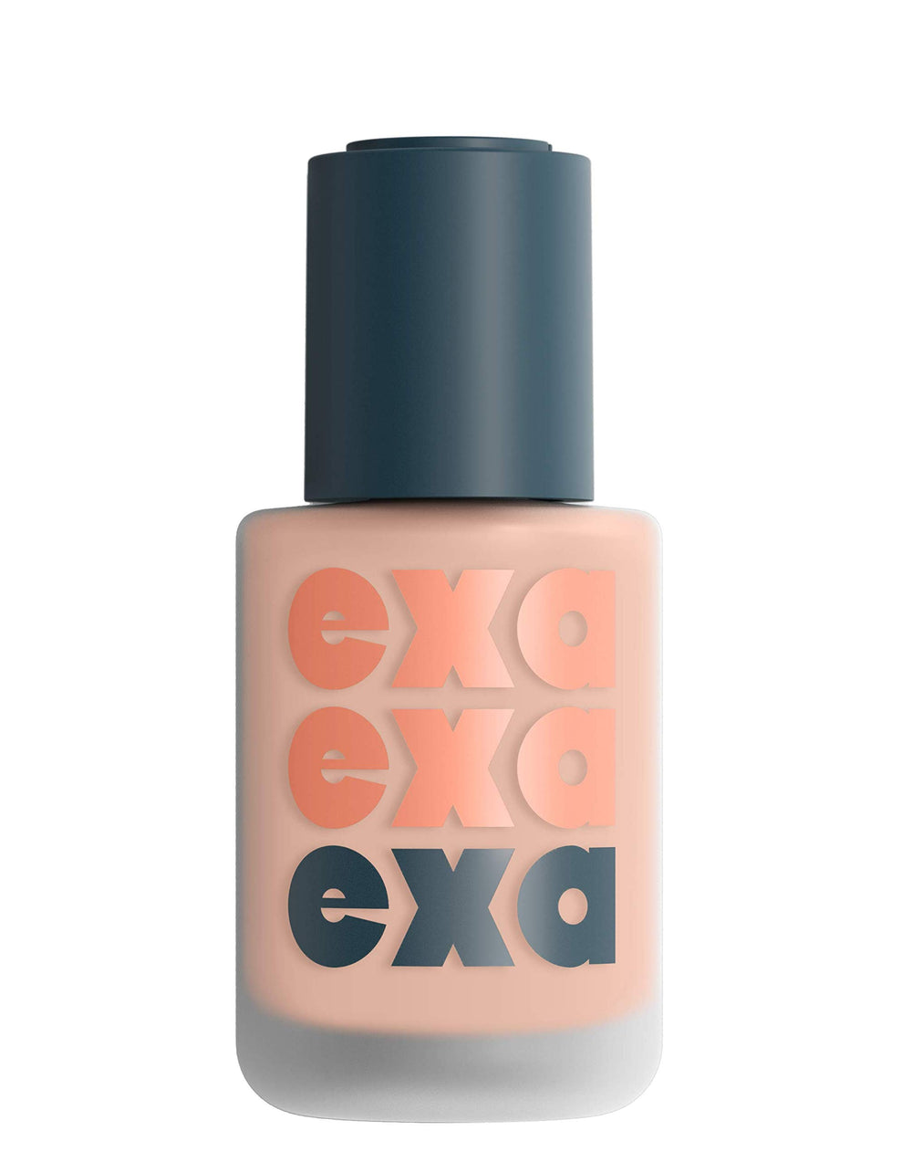 EXA Beauty foundation bottle close-up showing silky texture for luminous skin