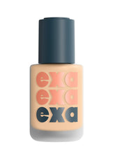 EXA Beauty foundation bottle shows weightless, buildable coverage for all-day glow.