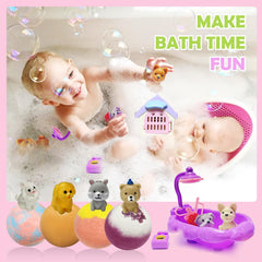 Excalla mini bathtub with shower included for pretend play.