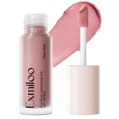 Exmiloo liquid blush dispense: even flow for seamless color.