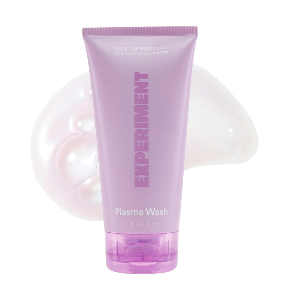 Experiment Plasma Wash bottle front, ready for daily hydrating cleansing