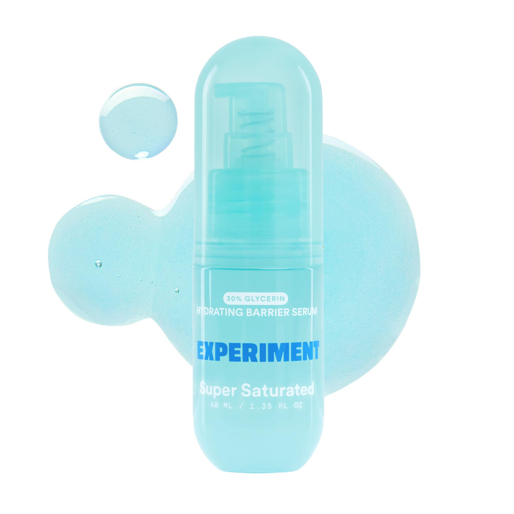 Experiment Super Saturated Serum bottle closeup highlighting deep hydration.