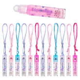 Expressions 12pc lip gloss necklace with rollerball for on-the-go shine.