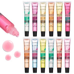 Expressions 12pc lip gloss tubes set with twist-top caps for easy use