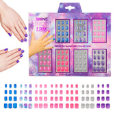Expressions 7-day press-on nails set with assorted designs for playful week-long looks.