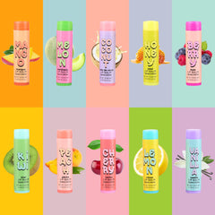 Expressions Coconut lip balm tube nourishes lips with tropical scent.