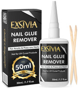 Exsivia Nail Glue Remover bottle with precision tip for targeted glue lifting.