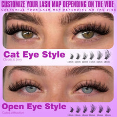 EYDEVRO 9-18mm varied-length lashes arranged for customizable, natural-looking styles