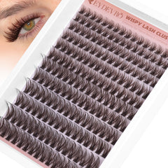 EYDEVRO brown lash clusters 9-18mm for natural daily look.
