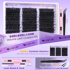 EYDEVRO D-curvature wispy lashes close-up with 3D effect