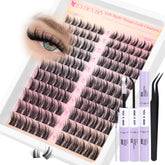 EYDEVRO manga lash clusters kit shows left and right symmetry for authentic anime eyes