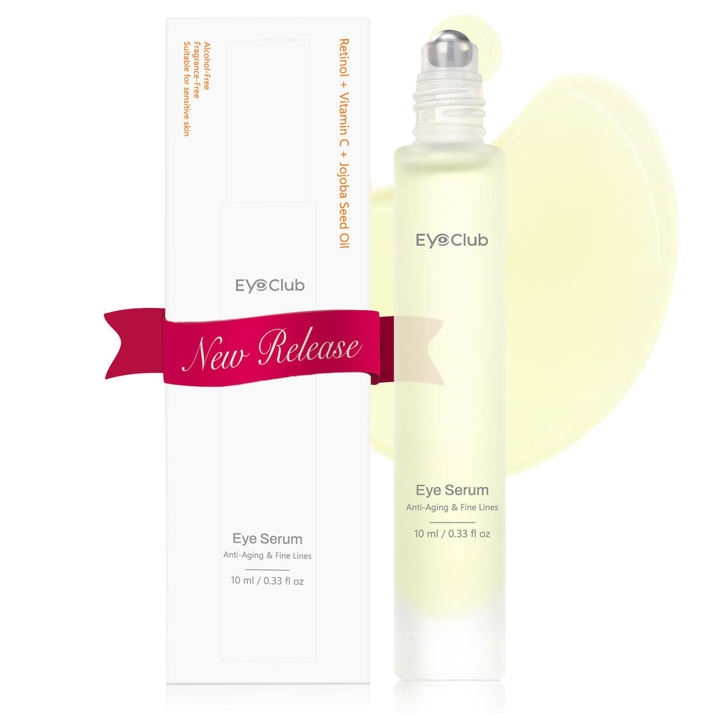 EyeClub Retinol Under Eye Brightener Roller bottle with smooth glide and hydration.