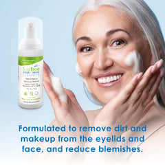 EyeEco Tea Tree Oil bottle highlights 1% formula for potential mite relief.