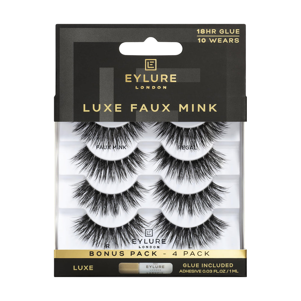 Eylure Luxe Faux Mink Regal Lashes offer dramatic length for a captivating gaze