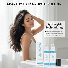 EYUTRD Aparthy roll-on being applied on scalp with a gentle rolling motion.