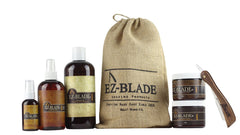 EZ BLADE 16oz bottle highlighting American-made quality for lasting shaves.