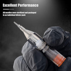 Low-profile housing from EZTat2 supports smooth ink flow and precise needle alignment.