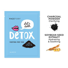 FACETORY Let’s Talk Detox purifying essence showcases lightweight hydration and oil balance.